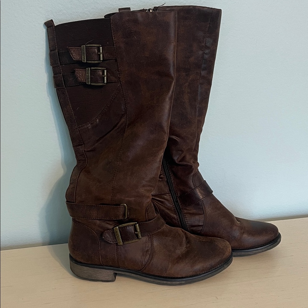 Bare Trap Brown Leather Heeled Boots